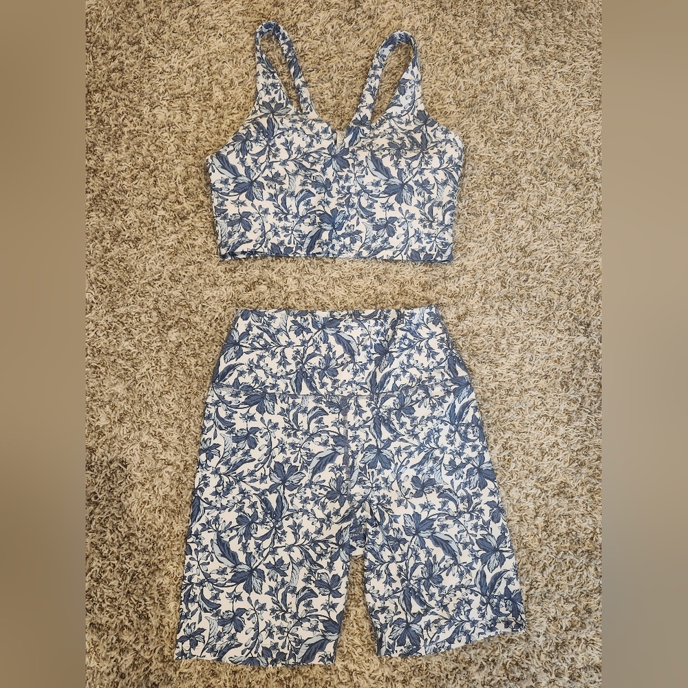 SAGE Collective Blue Floral Sports Bra